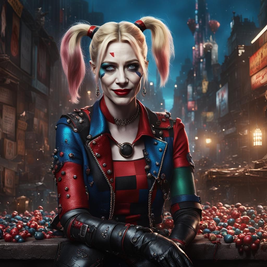 Cate Blanchett as Harley Quinn: Digital Art