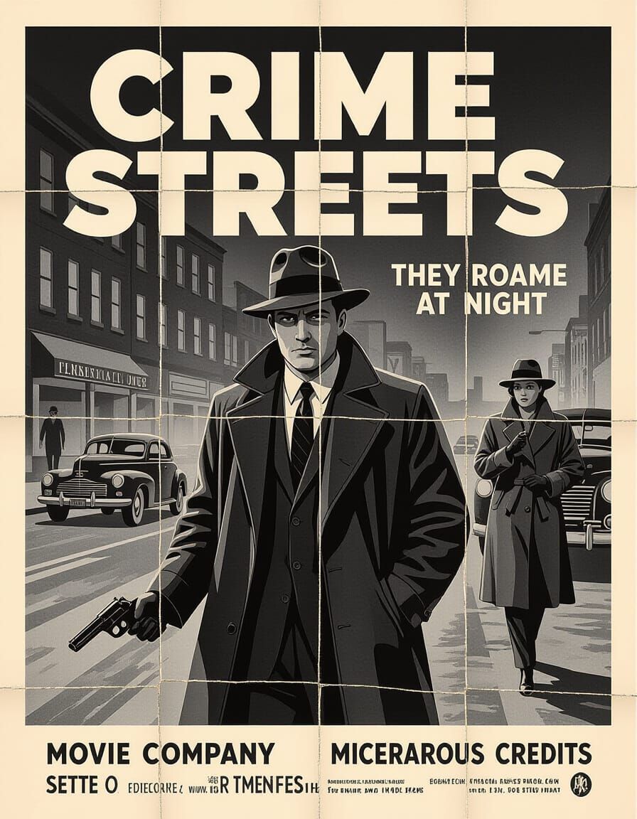 1950s Detective Movie Poster: Crime Streets