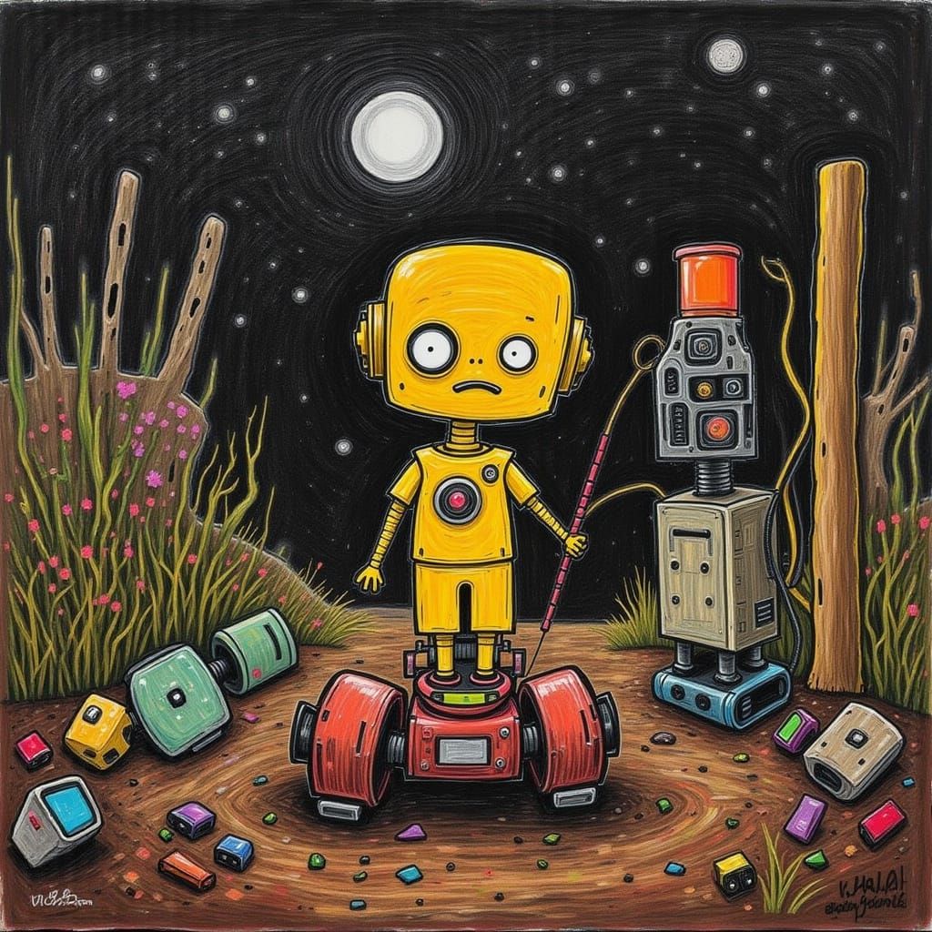 Dark Cyberpunk Cityscape at Night in a Futuristic Metropolis