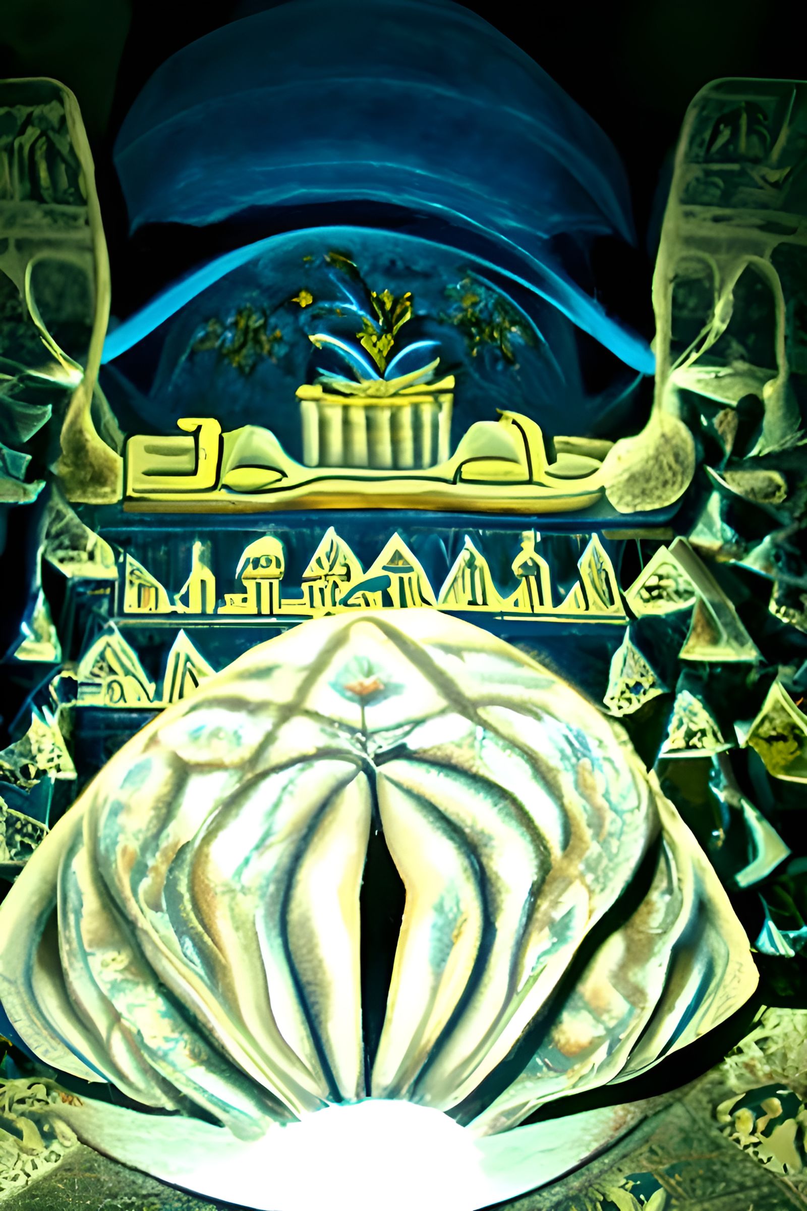 Goddess Nut in an Ancient Egyptian Night, Illustrated
