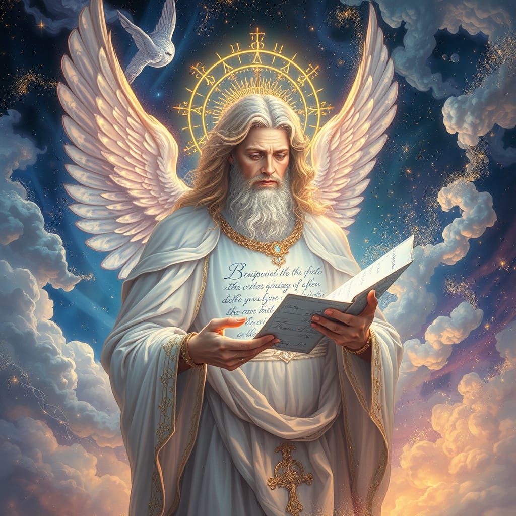 Ethereal Depiction of Metatron in Celestial Harmony