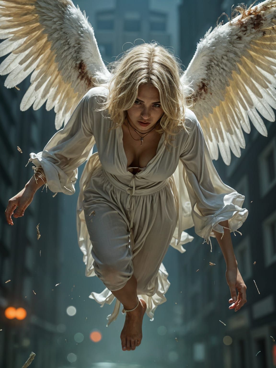 Fallen Angel Descending From The Sky