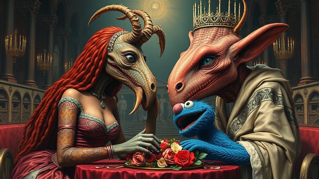 Surreal Fantasy Union of Pipi Longstocking and Snuffleupagus