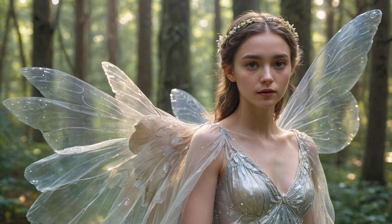 Ethereal Fairy Portrait in Watercolor Style