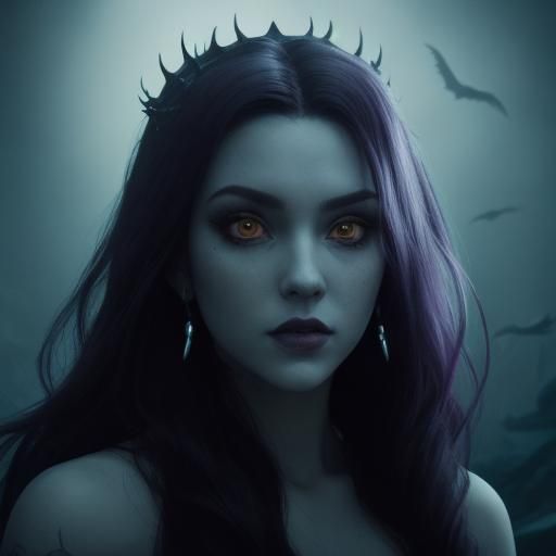 Eerie Mermaid Villainess in Dark Disney Style