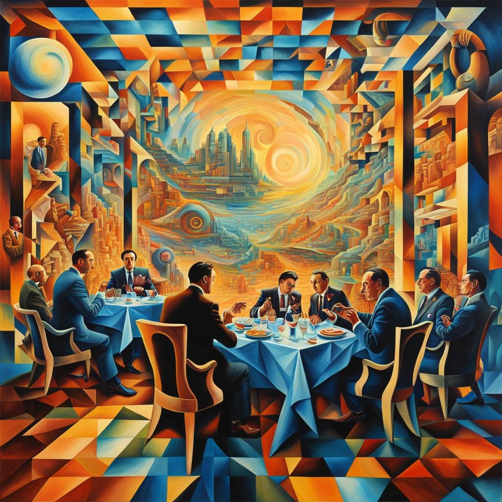 Restaurant at the Edge of Time: Surrealist Astral Art
