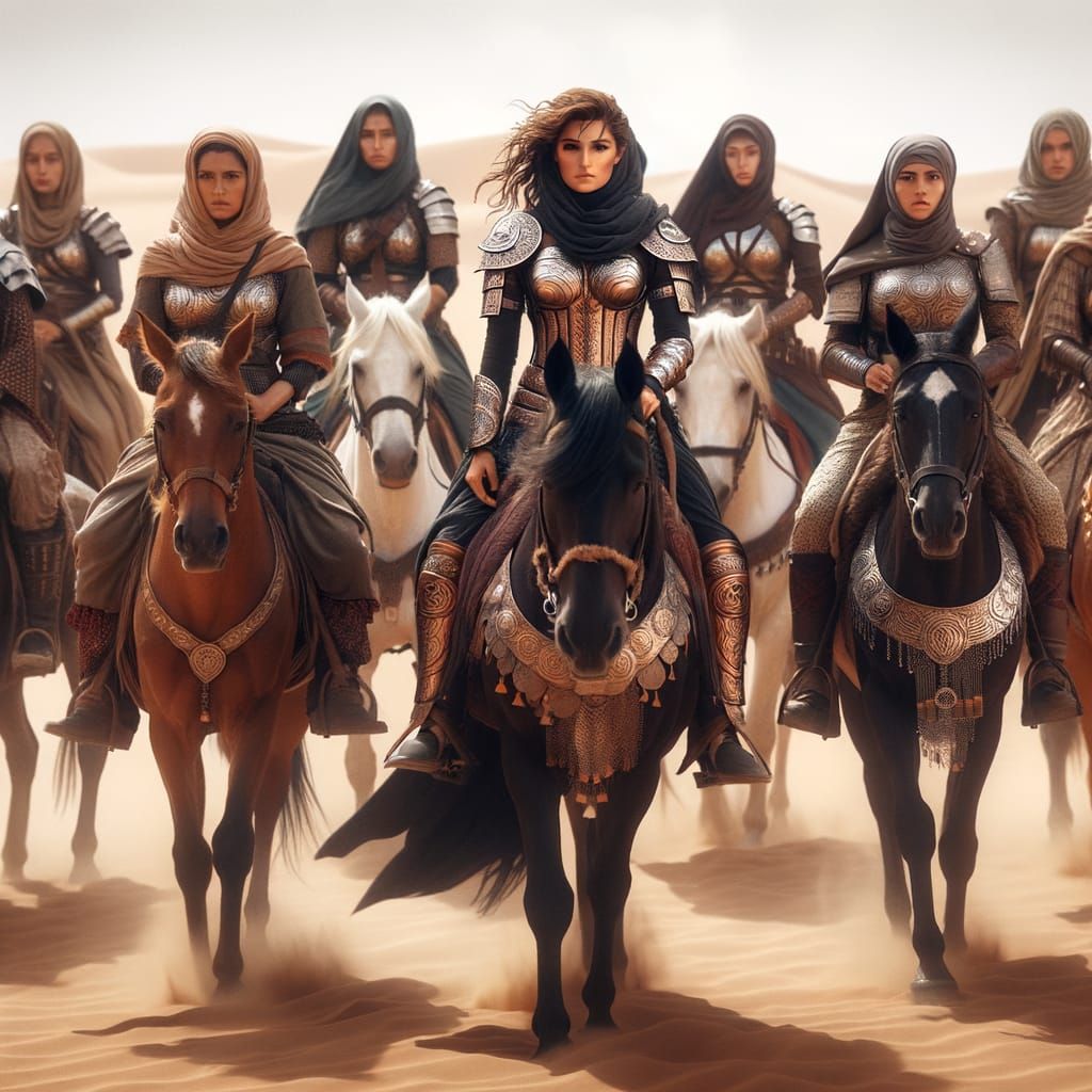 Queen of the Desert leading her team of Amazone warriors