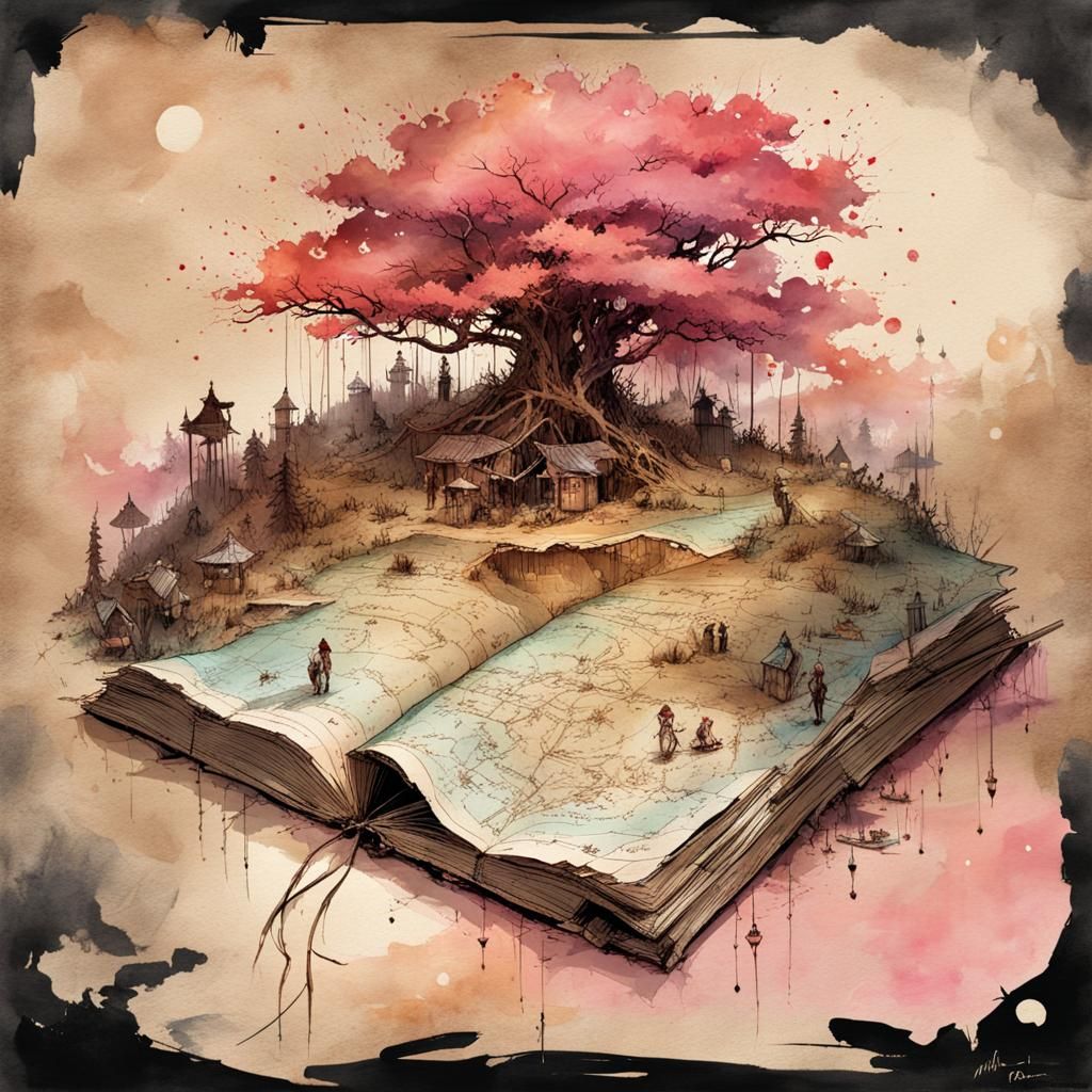 Watercolor Treasure Map to the Wish Star