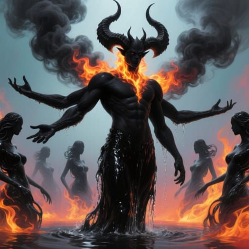 Infernal Beckoning: A Demon's Painterly Invitation