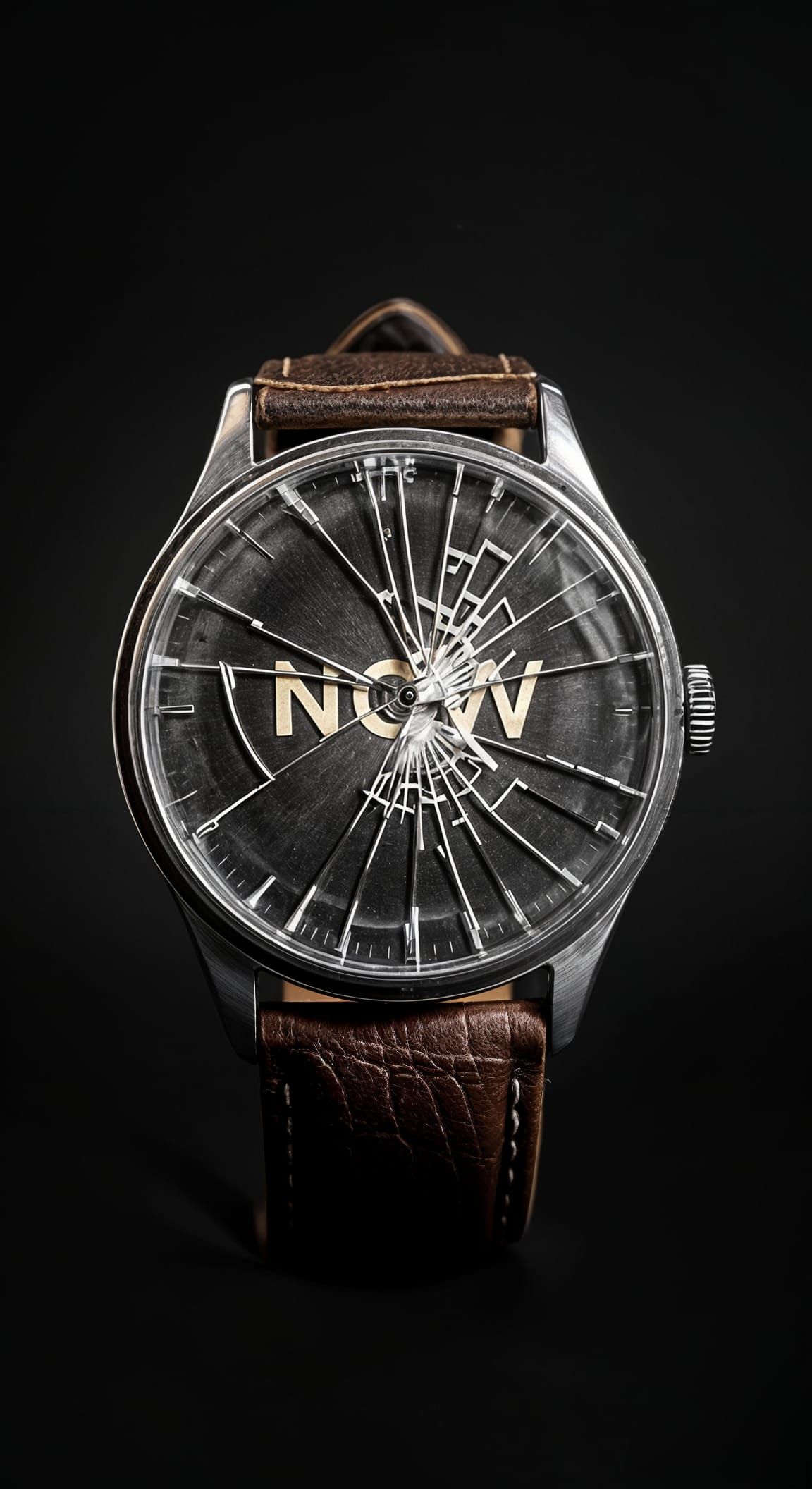 Broken Watch Face Displaying 'NOW'