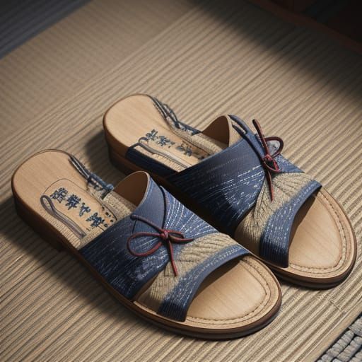 Traditional Japanese Geta Sandals in Serene Atmosphere
