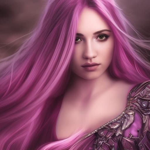 Glamour Portrait of Girl with Flowy Hair