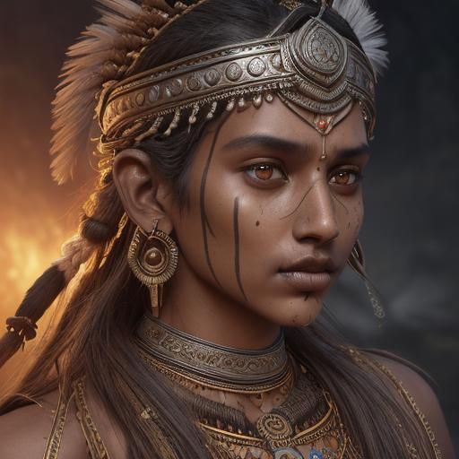 Ancient Indian Tribal People: Detailed Matte Painting