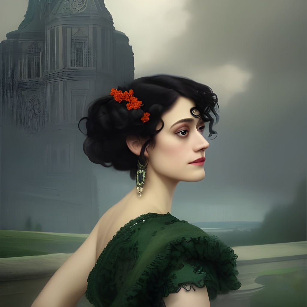 Victorian Woman Portrait in Hyperdetailed Style