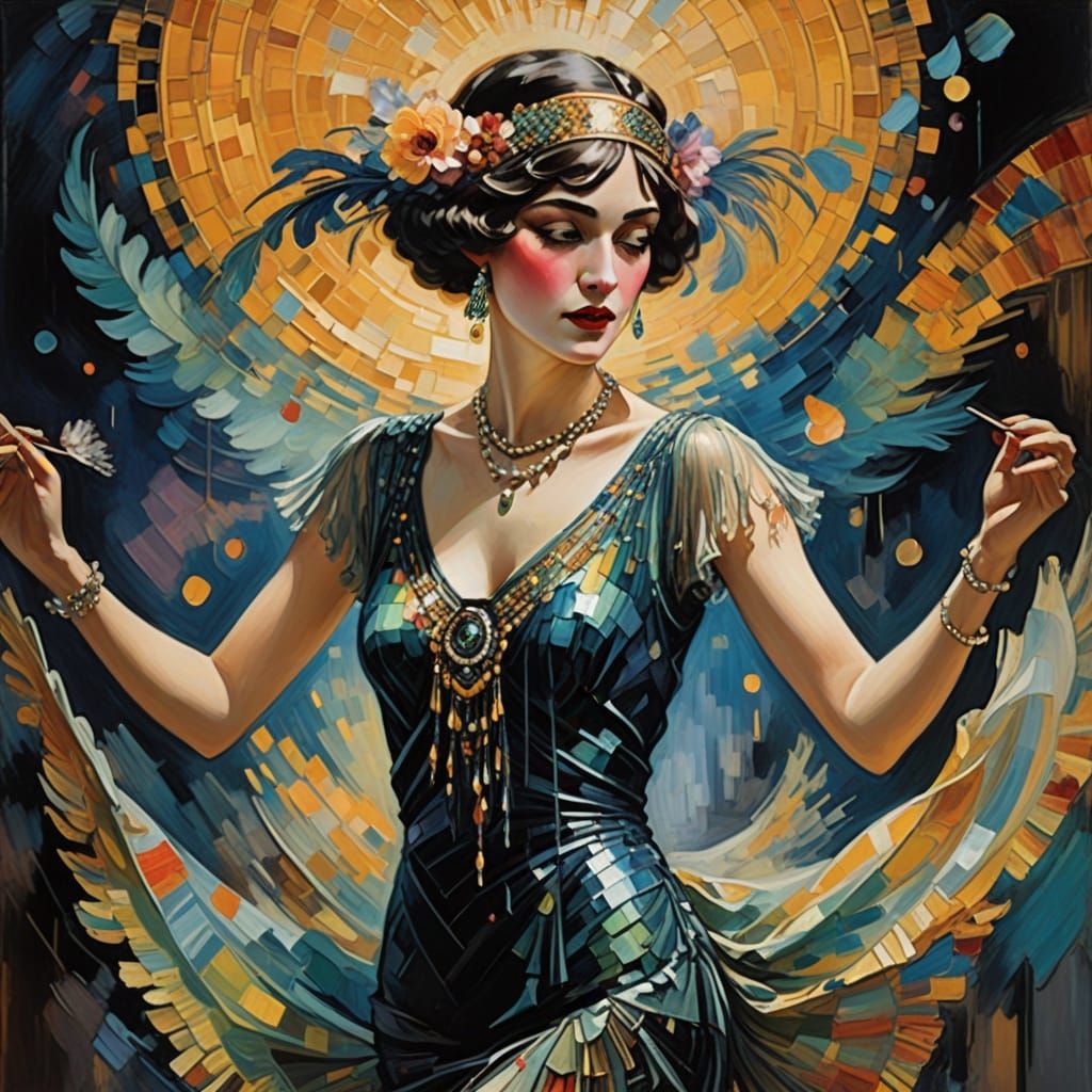 1920s Flapper Dancing in a Smoky Nightclub