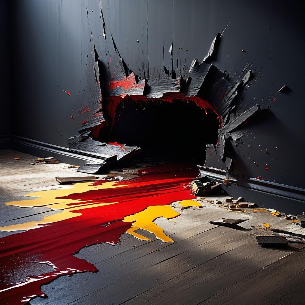 Wrecked Canvas: Fragmented Textures in Dramatic Light