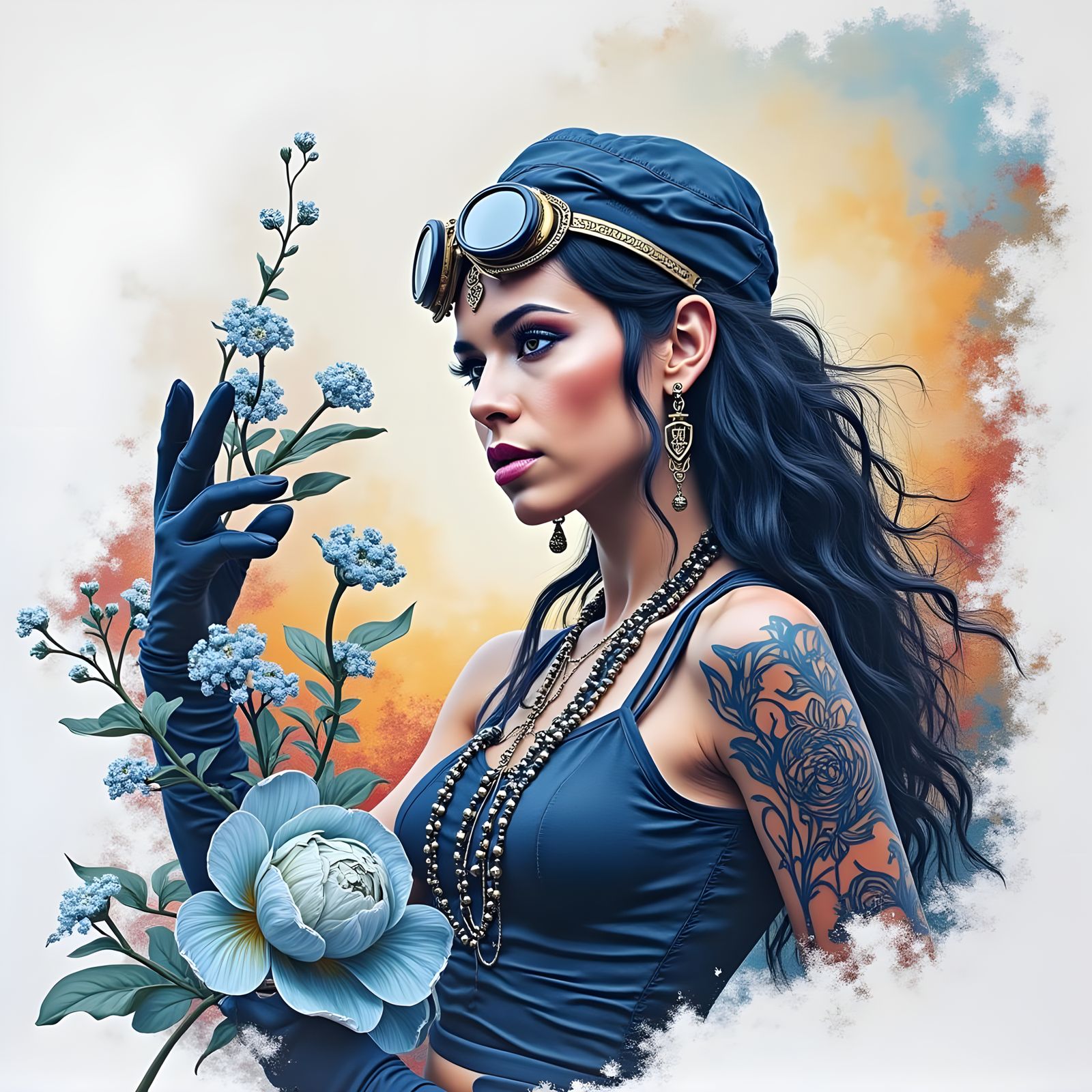 Steampunk and flowers work wel together