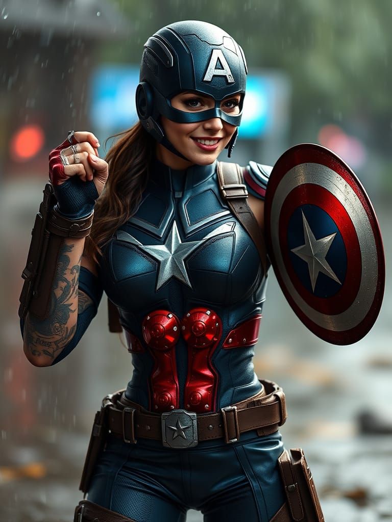 Captain Carter: Lady Captain America in Comic Style