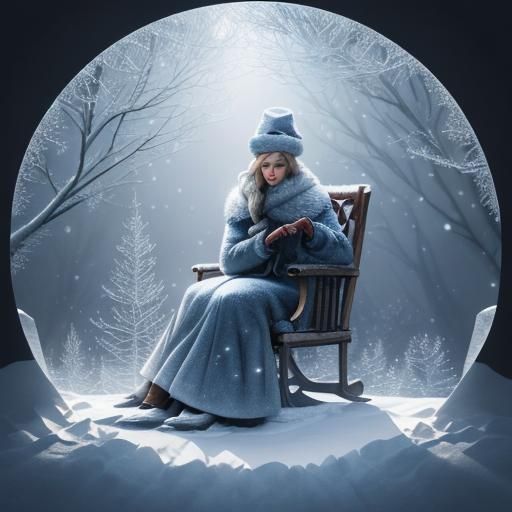 Majestic Snow Queen in Winter Wonderland