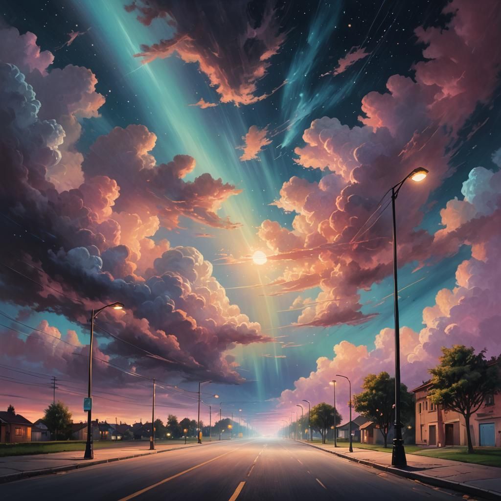 Dreamy Portal Reveals Pastel Cloudscape in Ethereal Art