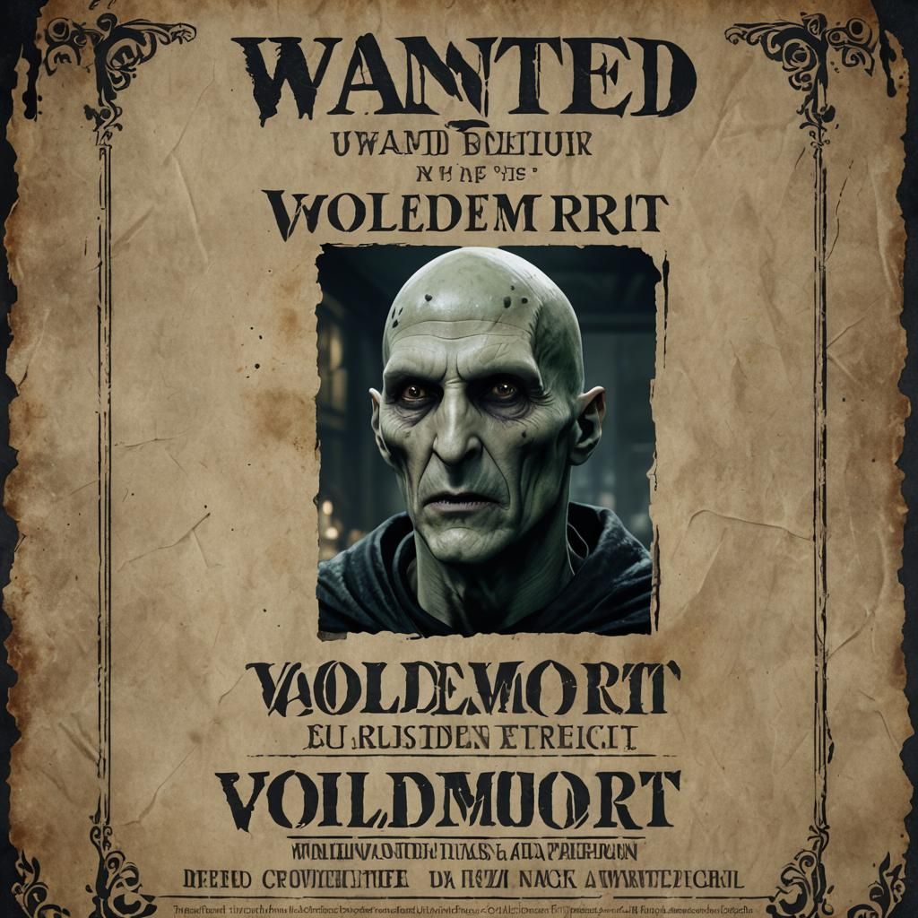 Voldemort Wanted Poster: Detailed Fantasy Art