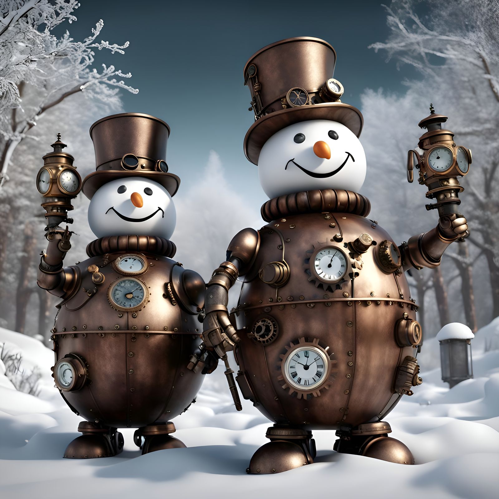 Steampunk Snowmen