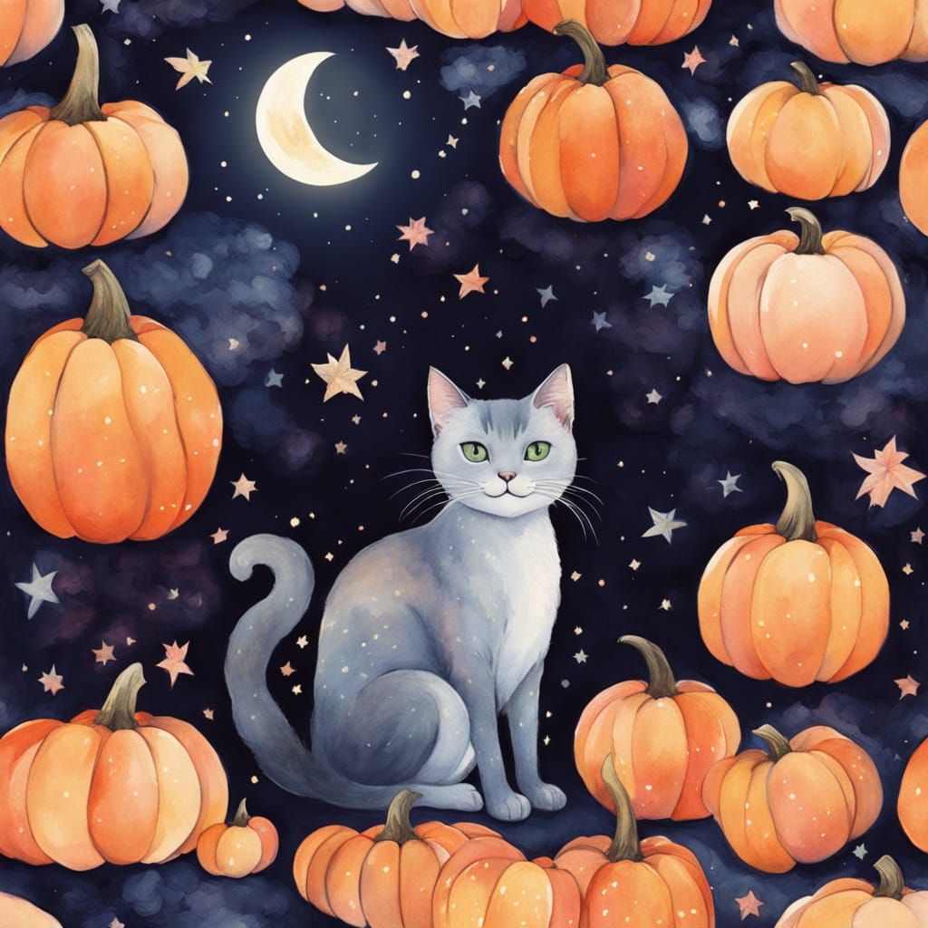 Mischievous Siamese Cat in Witch Hat: Watercolor Art