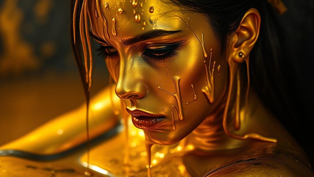 Golden Goddess in Molten Pool