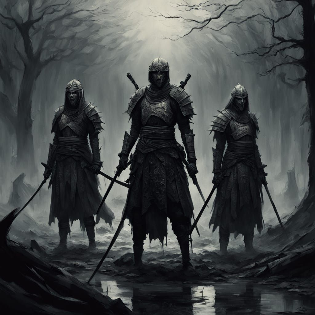 Samurai Warriors Defy Doom on Gothic Battlefield