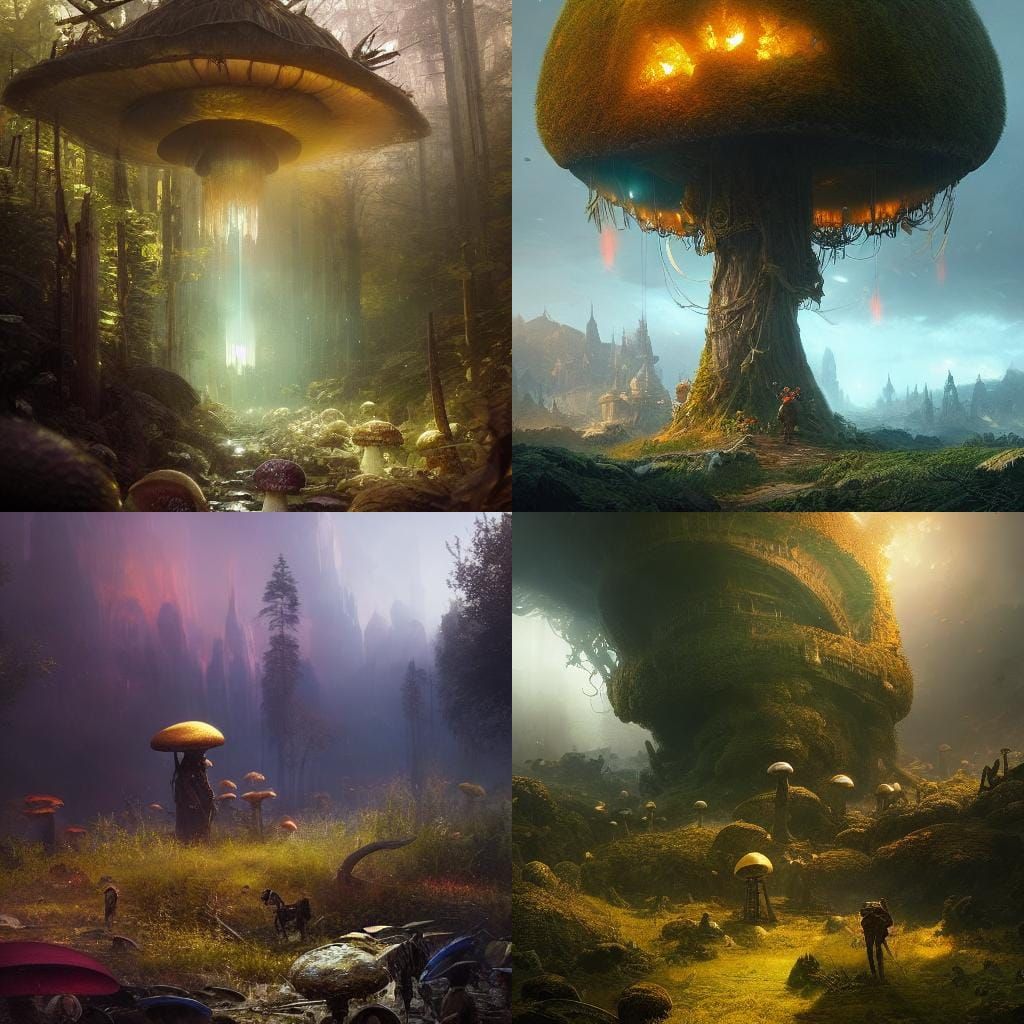 Mushroom Bomb: Dark Fantasy Art in 8K