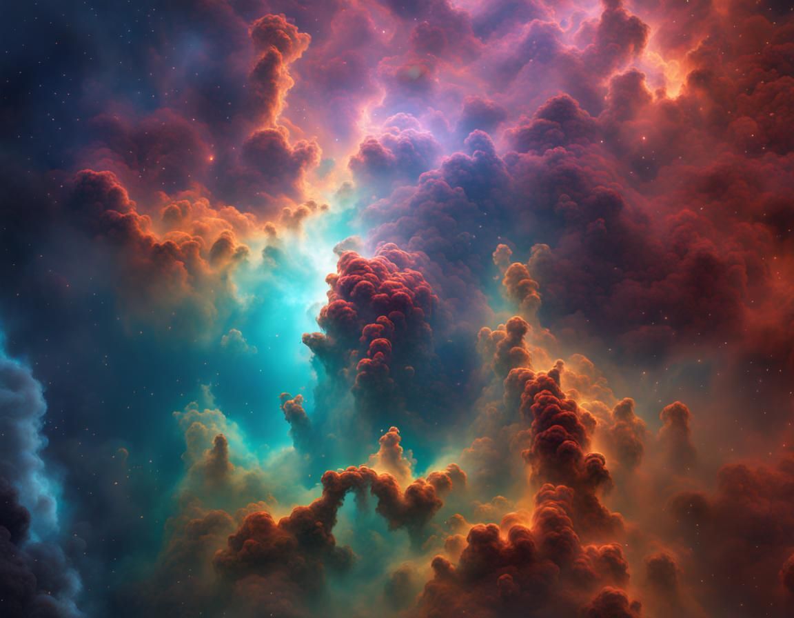 Lagoon Nebula: Detailed Matte Painting in Deep Color