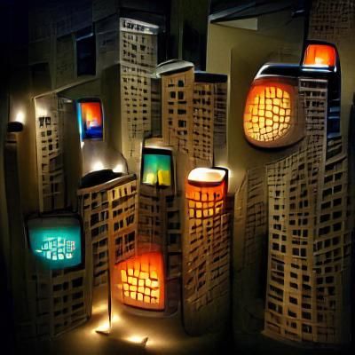 Neon Nightscape: City Lights at Night