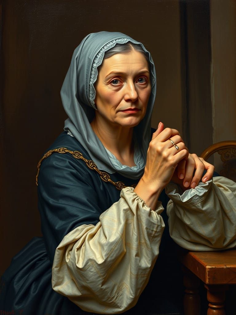 Traditional Dutch Master Portrait in Oil on Canvas