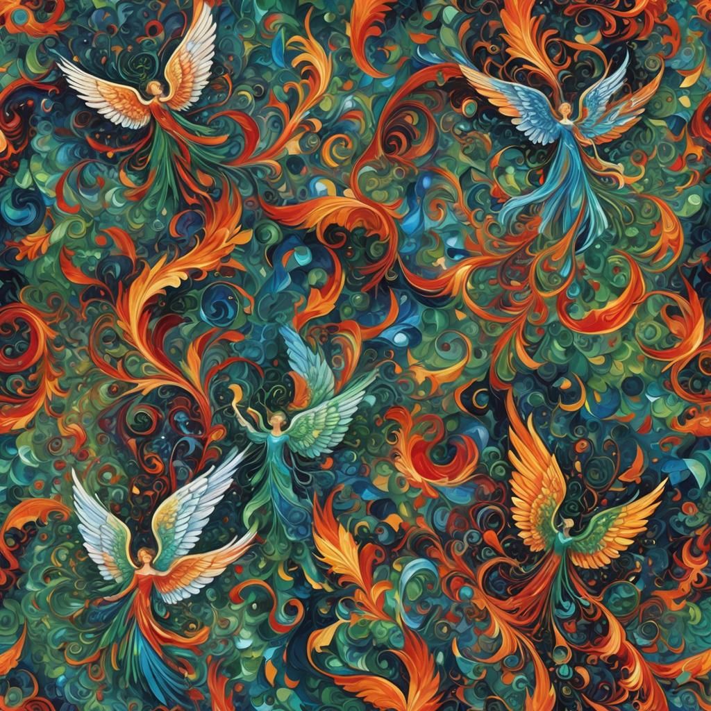 Angel vs Demon: Abstracted Battle in Complementary Colors