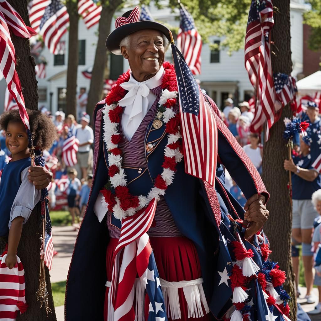 Fourth of July Celebration in a Small American Town