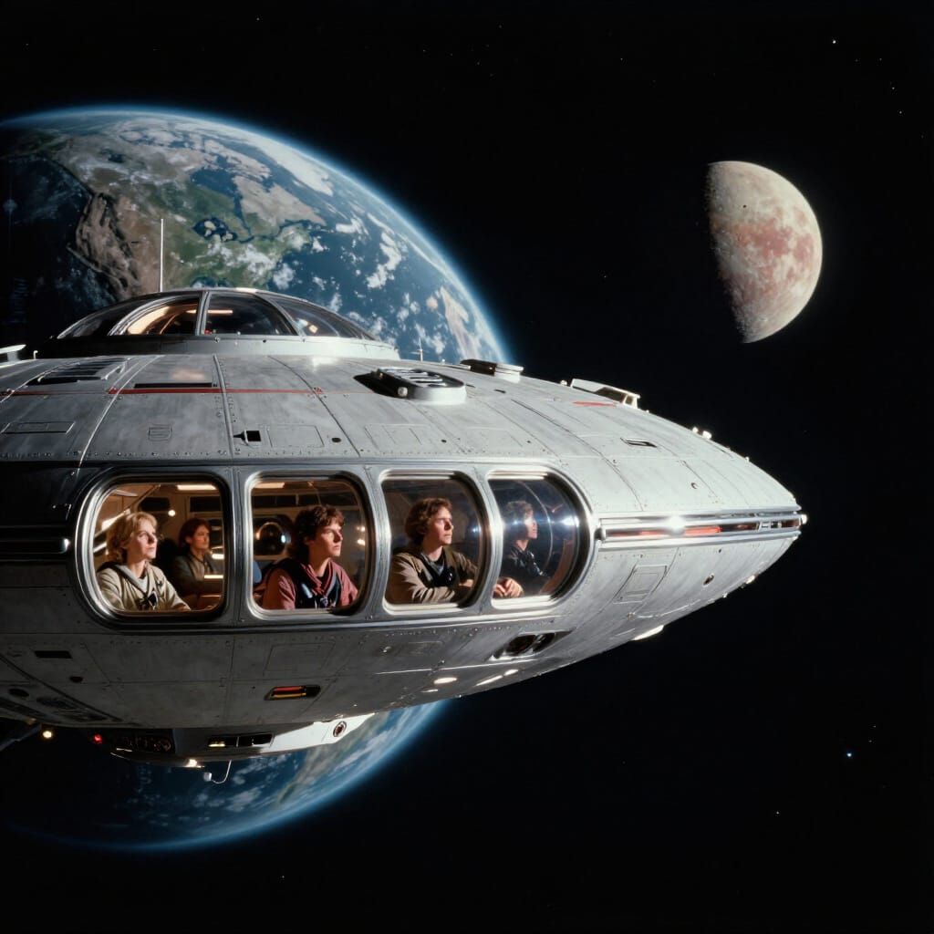 Futuristic UFO Embarks on Interstellar Journey to Pluto