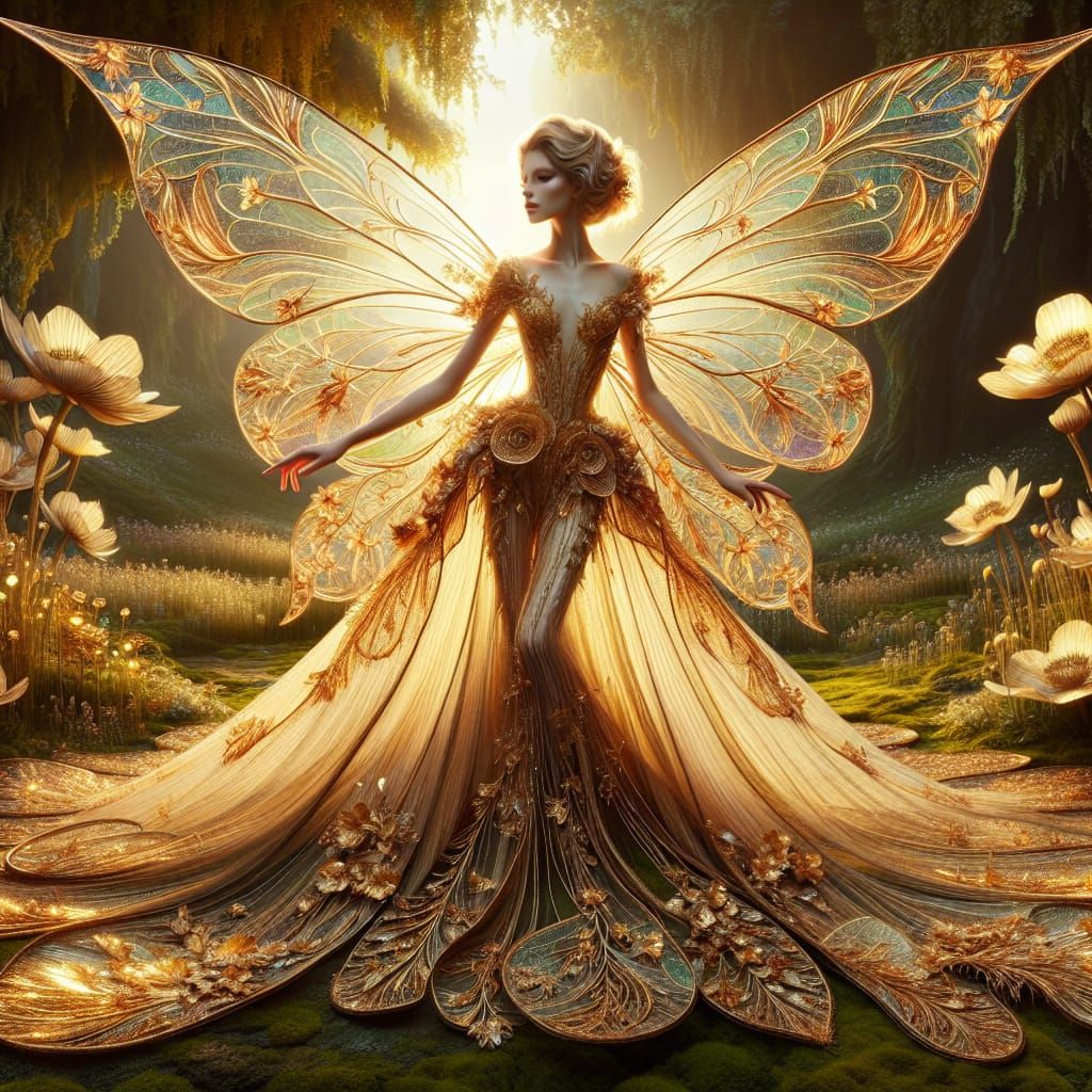 Sunrise Fairy in Golden Meadow