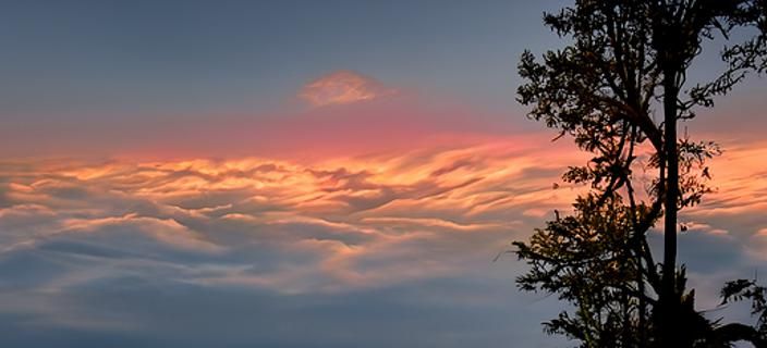 Colorful Sunset with Amorphous Clouds