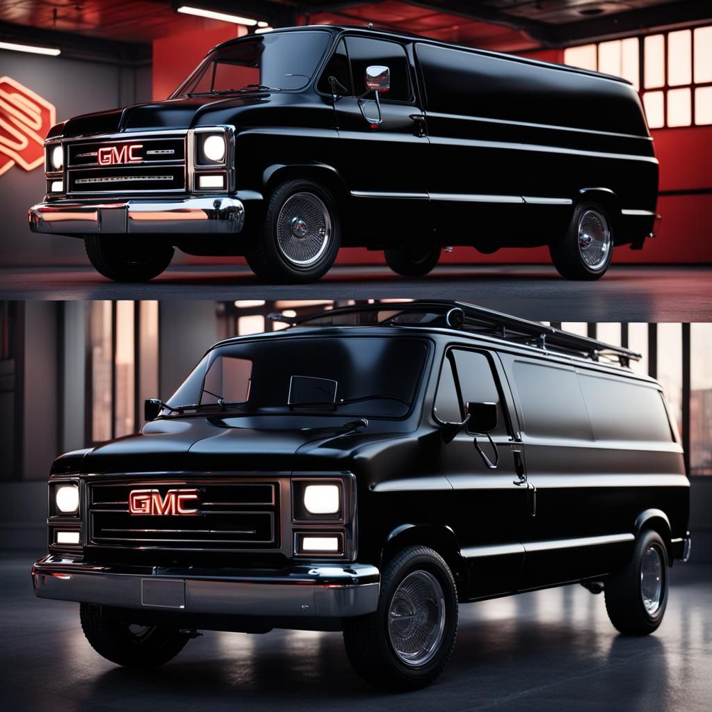 A-Team Van in Showroom: Detailed Matte Painting