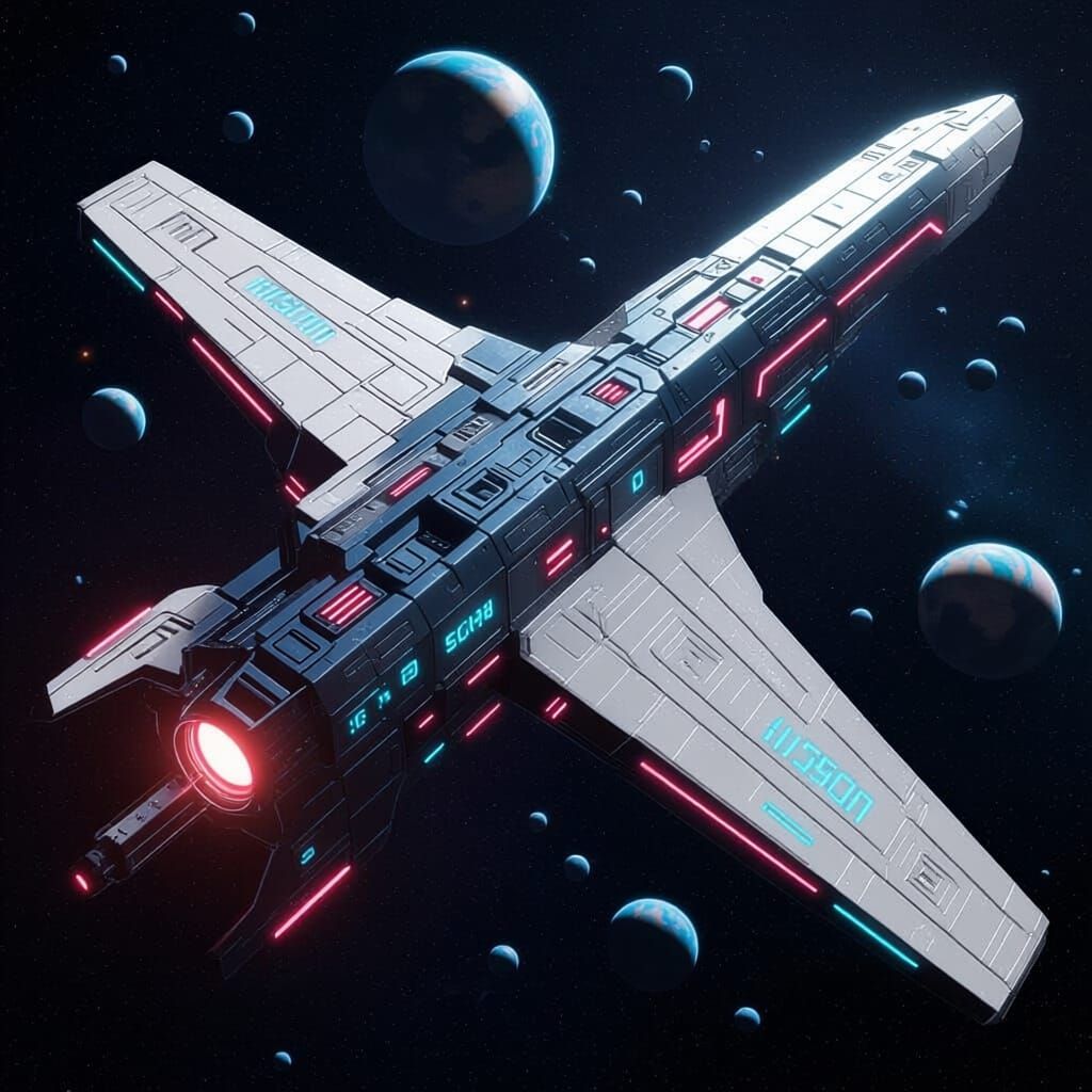 Sword-Shaped Sci-Fi Space Station Concept