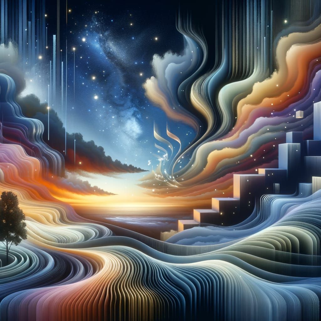 Abstract Reality Morphing into Surreal Cosmic Void