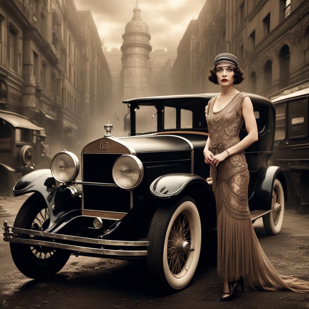 Glamorous 1920s Movie Star Scene