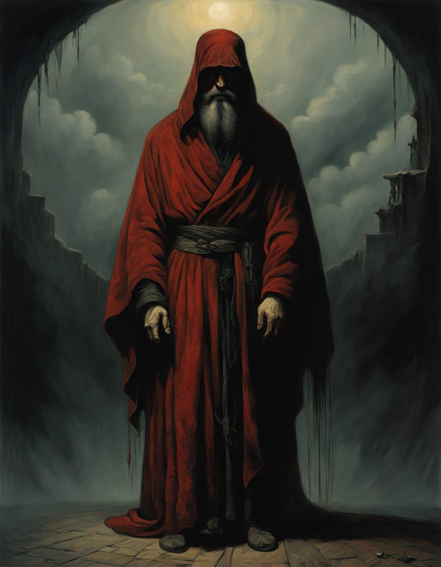 Dark Fantasy Figure in Tattered Robe