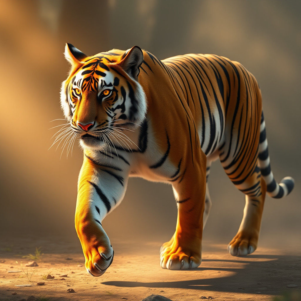 Majestic Bengal Tiger in Anime Style