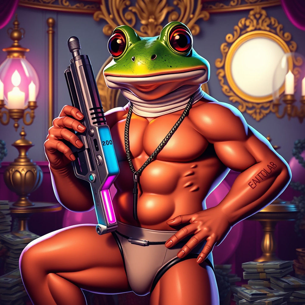 Handsome Frog Exudes Wealth in Digital Art
