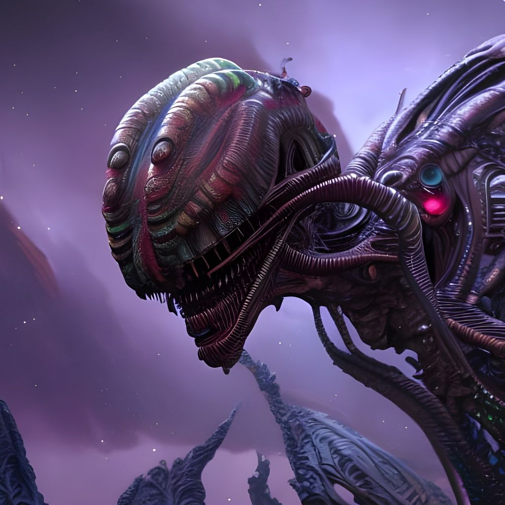 Exotic Aliens with Jewelry in Fantasy Sci-Fi Style