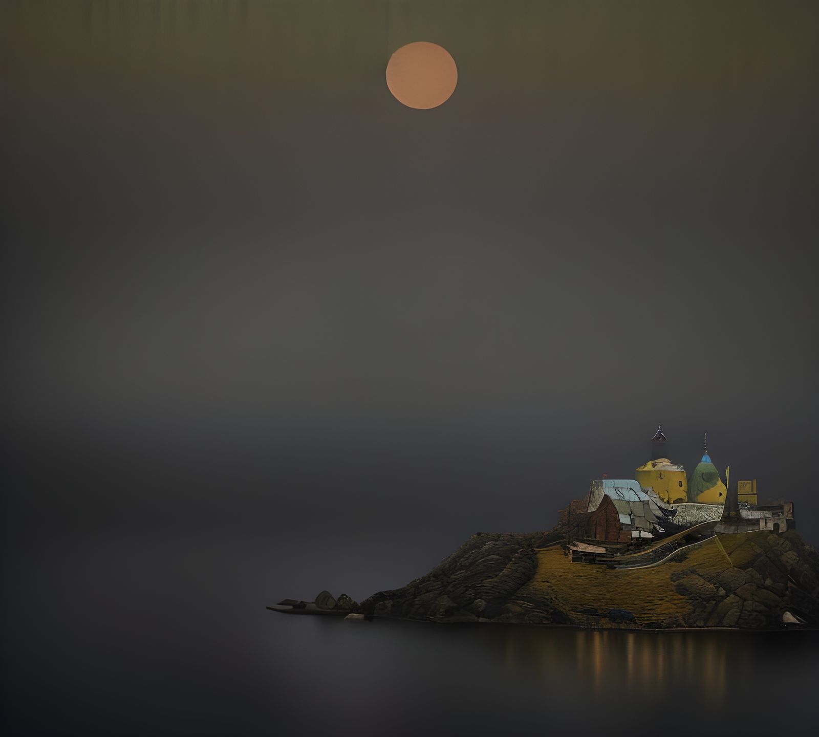 Abstract Gold Cycles: Detailed Matte Painting