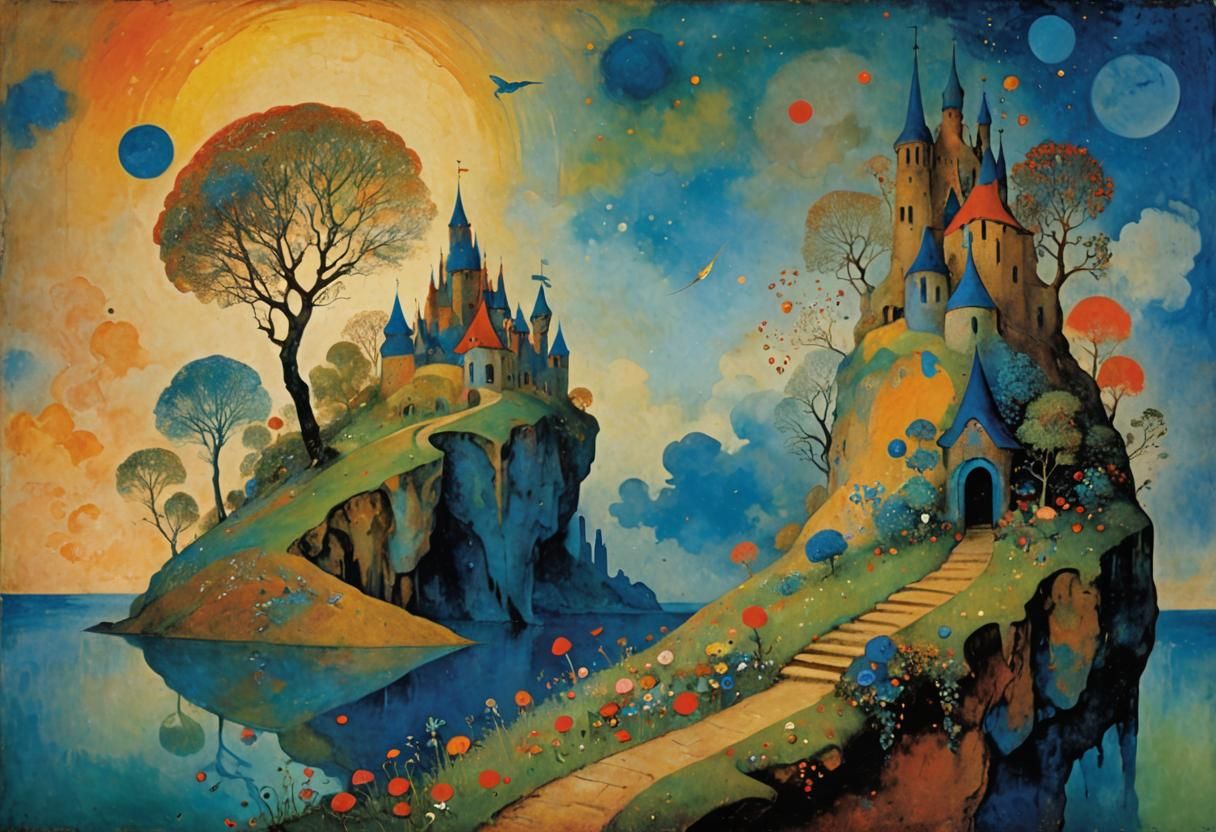 Surreal Wonderland Inspired by Čiurlionis and Redon