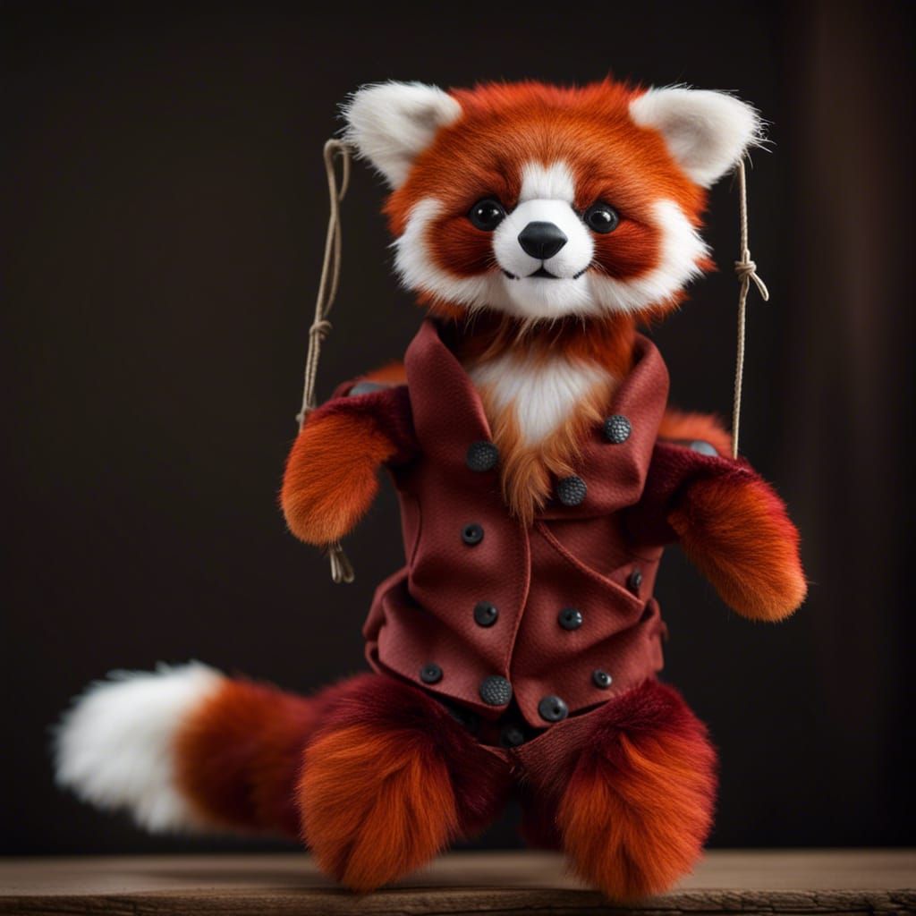 Happy Red Panda Rag Doll Puppet