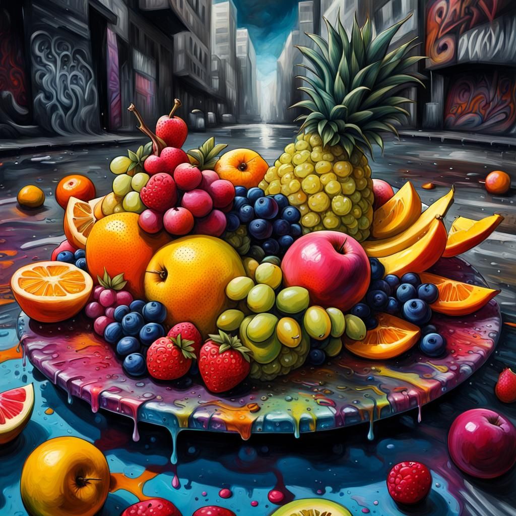 Graffiti-Style Fruit Platter in Ultra Quality